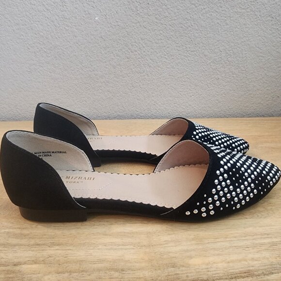 Isaac Mizrahi D’Orsay Black Suede/Studded Pointed Toed Flats Womens Sz 7.5 - Picture 9 of 13